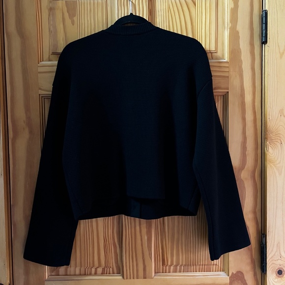 Sezane Merino Wool and Cotton Valerio Jacket Cardigan Black L NWT - Picture 8 of 9
